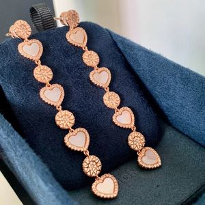 luxe A marque amour coeur boucles d'oreilles design femmes charme perle élégant coeurs roses long gland diamant arcterxy aretes brincos boucles d'oreilles boucle d'oreille anneaux bijoux