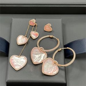lujo Una marca amor corazón diseñador aretes para mujer niñas encanto perla elegante corazones rosados diamante arcterxy aretes brincos aretes pendiente aretes anillos joyería