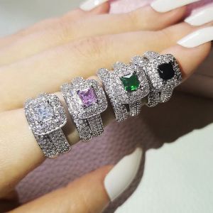 Trouwringen Zirkoon vingerringsets diamant gevulde verloving trouwringen voor mannen voor mannen belofte feestjuwelencadeau