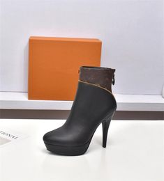 Luxe afterglow -platform Ankle Boot Dames Leer Classic Chunky Platform Ankles Boots Lady Fashion High Heel Booties