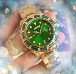 Luxe alle misdaad grote klassieke mode quartz horloge heren maat 42 mm saffierglas waterdichte kleurrijke diamanten ring president heren leger militaire polshorloge geschenken