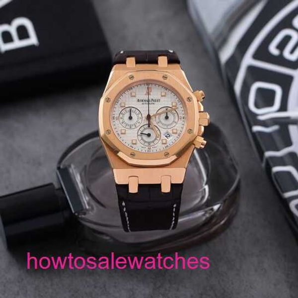 Luxury AP Wrist Watch Royal Oak Automatic Mechanical Mens Watch 26022or.OO.D088CR.01 White Plate 18K Rose Gold