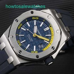 Luxury AP Wrist Watch Royal Oak Offshore Series Automatic Mechanical Diving Imperproping Steel Caouths Rubber Band Date Afficher Watch Mens Watch Set 15710ST