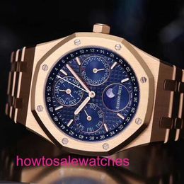 Luxury AP Wrist Watch Royal Oak Series 26574ba Perpetual Calendar Mens Fashion Casual Back Transparent Mechanical Watch