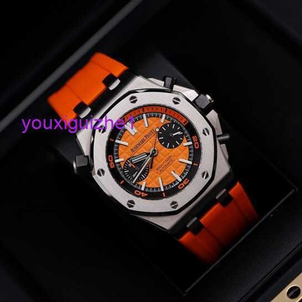 Montre-bracelet de luxe AP Royal Oak Offshore 26703ST Montre de sport pour homme Acier de précision Orange Automatique Mécanique Suisse Montre de mode pour affaires de renommée mondiale