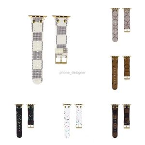 Luxury Apple Watch Band 40mm Flower Leather Montres Wristban pour Iwatch 8 7 6 5 4 SE