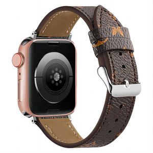 Luxury Apple Watch Band pour Applewatch Designer Watchs Bands Iwatch L Flower Women Men Men Leather Socle