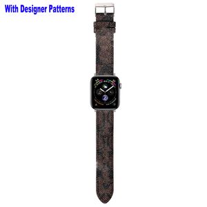 Luxe Apple Watch Band Riemband voor 49 mm 45 mm 44 mm 42 mm 41 mm 41 mm 38 mm Flower Lederen Watchband Smart Banden Iwatch 8 7 6 5 4 3 2 1SE Designer Watchband polsbandje