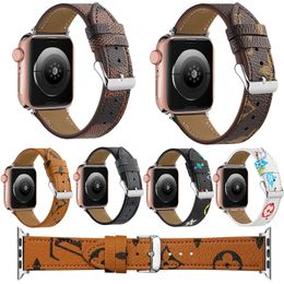 Luxe Apple Watch Ultra 2 Series 9 Band 38 40 41 42 44 45 49 mm Flower Leather Watchs Strap Pols Band voor IWatch 9 8 7 6 5 4 SE Designer Watchbands DD