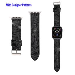 Luxury Apple Watch Ultra 38 40 44 41 42 44 45 49 mm Flower PU Ratvas de cuero Muñe de pulsera para Apple Watch Series 9 Watchstap iWatch 8 7 6 5 4 3 3 2 1 SE Diseñador Bandas de relojes