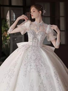 Appliques de luxe robe de bal hors de l'épaule robes de mariée chérie à lacets dos princesse Illusion Applique robes de mariée robe de mariage 2023