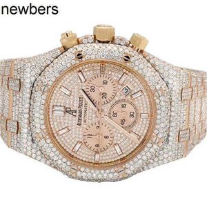 Luxury APS Factory Audemapigue Watch Swiss Movement Mens Epic 18K Rose Gold Royal Oak 41mm Full Vs Diamond Watch 31,75 Caratn2yy