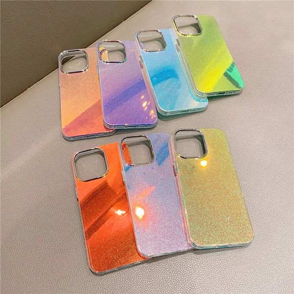 Funda de teléfono con flash láser y lente de impacto, armadura de lujo, adecuada para iPhone 15, 14, 12, 11 Pro Max, 7, 8 Plus, funda de silicona suave para teléfono 240117