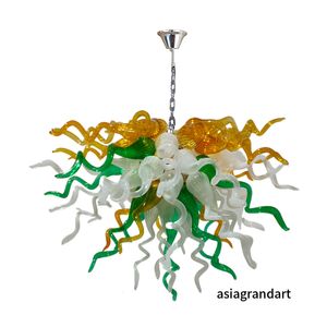Lámparas de arte de lujo Lámpara de araña de cristal soplado con la boca Lámparas de estilo nórdico de Murano para escaleras Apartamento en casa Luminarias del vestíbulo del hotel LR1484