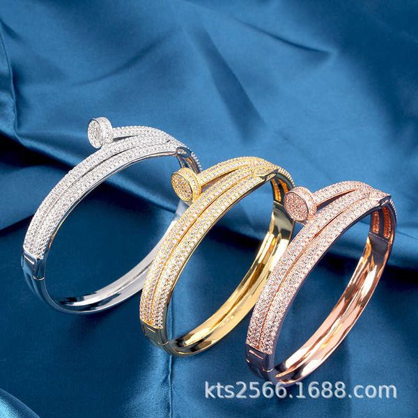 Bracelet de tournevis classique artier de luxe Mode populaire asiatique or incrusté de zircon double anneau mode bijoux personnalisés avec boîte d'origine
