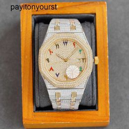 Luxe Audemar Pigue horloge Ap diamanten horloges handgemaakt vol diamanten heren automatisch mechanisch 40 mm met diamanten bezaaid staal 904l saffier dames zaken