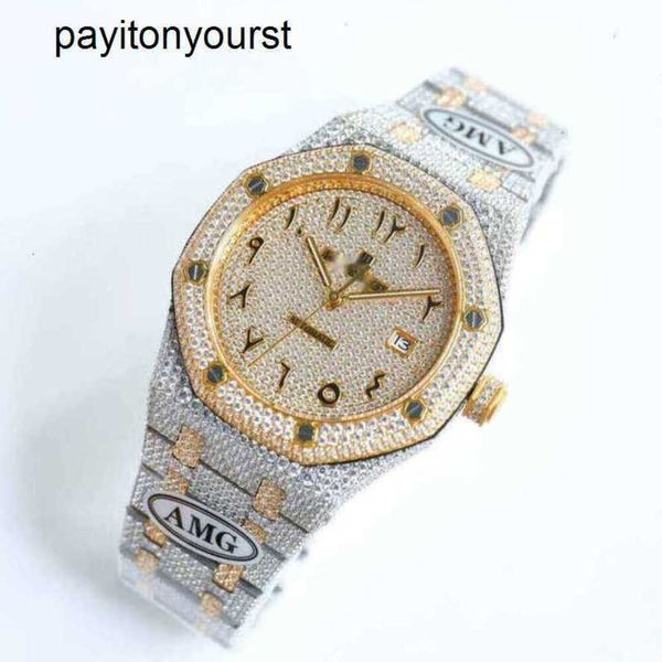 Lujo Audemar Pigue Reloj Ap Diamond Relojes Diseñador Iced Out Full Men Ap Menwatch D8qx Movimiento mecánico automático Uhr Crown Bust Down Montre Royal Reloj