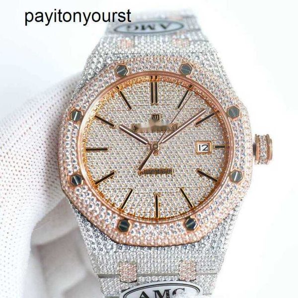 Reloj de lujo Audemar Pigue Ap Diamond Relojes Diseñador Full Ap Auto Reloj de pulsera Dvik Movimiento mecánico de alta calidad Uhr Bust Down Montre Iced Out Royal Reloj