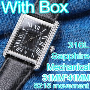 Montres de luxe automatiques pour hommes date Montre mécanique diamants 8215 montres de mouvement Saphir 316L en acier inoxydable étanche superclone menwatch