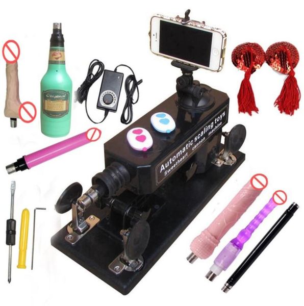 Machine de sexe de jouet adulte de GunCannon télescopique électrique automatique de luxe avec la tasse de masturbation masculine et le gros gode Sex Toys1451408