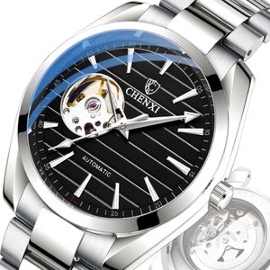 Luxe automatische mechanische beweging Luminous Mens Watch 40 mm diameter tourbillon skelet horloges roestvrijstalen armbandbestendige s 2494