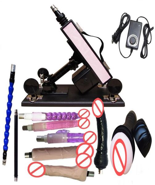 Ensemble de mitrailleuse sexuelle automatique de luxe avec 9 accessoires pour hommes et femmes, amour avec tasse de masturbation masculine et gros gode 9922481