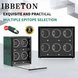 Luxury Automatic Watch Winder Safe Box avec écran tactile LCD à moteur Mabuchi et boîtes de rangement de montre en bois à distance 240416