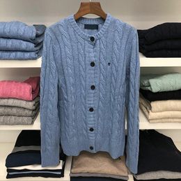 Luxo outono e inverno mulheres suéteres designer ralph em torno do pescoço camisola torção pulôver pônei bordado Top laurens g2CI #