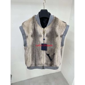 Luxe herfst/winter tanktopjack Thermische designer herentanktop Mouwloos damesmodejas Donsjas met hoogwaardig nertsbontvest