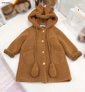 Manteau de luxe pour bébé, manteau d'hiver chaud en peluche, veste pour enfants, taille 110-170, chapeau d'oreille de lapin, coupe-vent kaki pour fille et garçon, Nov25