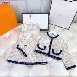 Luxe bébé filles vêtements designer enfants robe ensemble deux pièces survêtements veste ch..el marque logo automne pull enfants vêtements enfant M produits