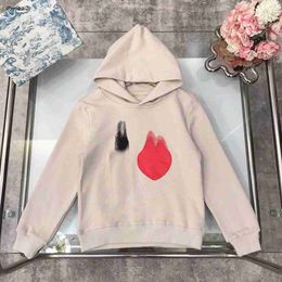Luxe baby hoodie hoge kwaliteit kinderen trui met lange mouwen maat 100-150 rood hart patroon afdrukken kindertrui Oct25