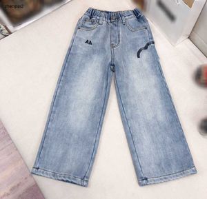 Jeans de luxe pour bébé, pantalons en denim de styliste avec logo brodé, taille 110 à 160, intérieur chaud en peluche, Dec20