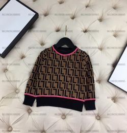 Luxury Baby Kids Cardigan f Pullaires Childrens Conception d'automne Veste en tricot à manches longues Usure 100160 Brown8845665