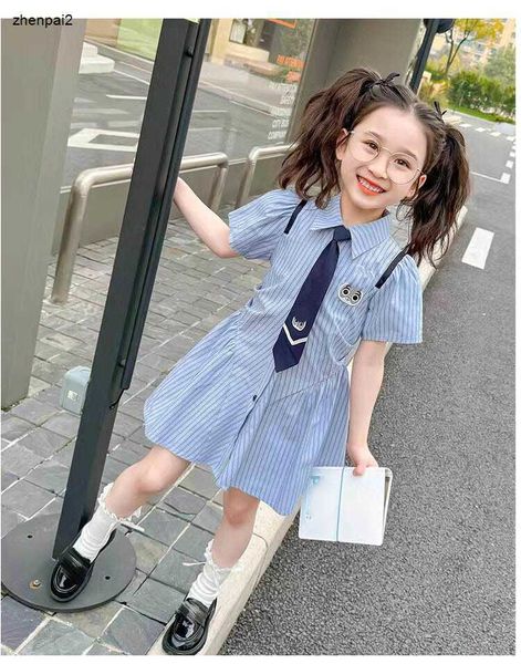 Luxury Baby Jirt Academy Style Design Adpel Princess Dress Taille 90-140 cm Kids Designer Vêtements Summer Girls Partydress 24Pril