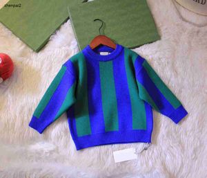 Luxe baby trui jongens hoodie Maat 110-140 winter kinderen designer kleding Splicing verticale streep ontwerp kind trui Jan10