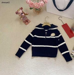 Luxe baby trui Halve rits ontwerp kind hoodie Maat 100-160 herfst kinderen designer kleding Gebreide peuter trui Dec05
