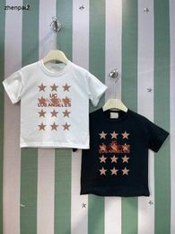 Luxe baby t-shirt kinderen designer kleding meerdere pentagram prints meisjes korte mouw maat 100-160 cm jongens T-stukken zomer kind t-shirt 24april