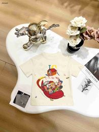 Luxo bebê camisetas padrão dos desenhos animados impressão criança tees tamanho 100-150 verão designer crianças roupas meninos menina algodão manga curta jan20