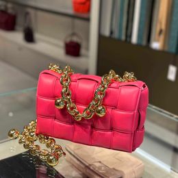 Sac de luxe BVs Designer Botteg Vena Bags SPHERE Chain Box Diagonal Straddle Bag Rose Rouge X