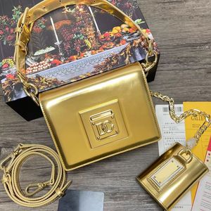 Luxe tas ontwerper Crossbody tas klep draagtas patent lederen schoudertassen dames ketting handtas tas tas top spiegel kwaliteit koppeling wallet ontwerper dure goud