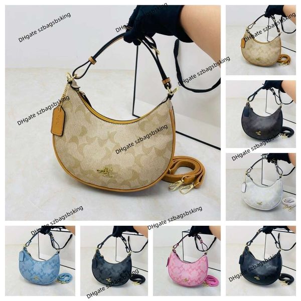 Tienda de bolsas de lujo Bolso de hombro de hombro único 90% Venta caliente Hot Venta al por mayor de cuero impreso Half Moon Tote bolso Handheld Handlish Versátil Messenger Bolse