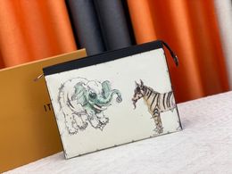 Luxe tassen Lange portemonnees voor heren Olifant Zebra Schetsen Letterprint Handtas Portemonnees Toilettassen Pochette Clutch Bags Kaarthouders Dames Make-uptassen Toilettaszak