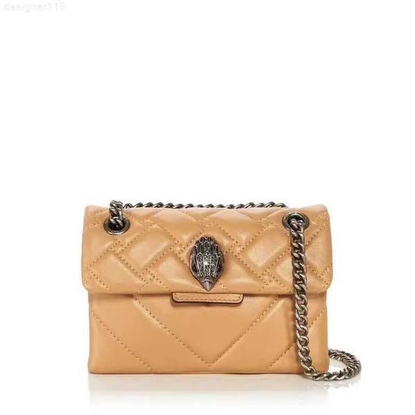 Bolsos de lujo Reino Unido Kurt Geiger Bolso de mujer Panel de contraste Cadena Crossbody Bolso Búho Pájaro Cabeza Bolso de hombro