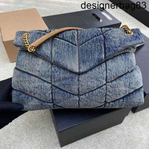 luxe tassen Gewassen denim messenger bag LOULOU Puffer Fashion Classic flap Bag Pocket Chain Cowboy Crossbody Designer Dames