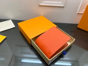 Luxe tassen Dames Paarse Portefeuilles Unisex Reliëf Letter Meerdere Portefeuilles Oranje Kaarthouders Designer Merk Heren Multi Card Lange Portemonnee Pak Clip Rits Portemonnees