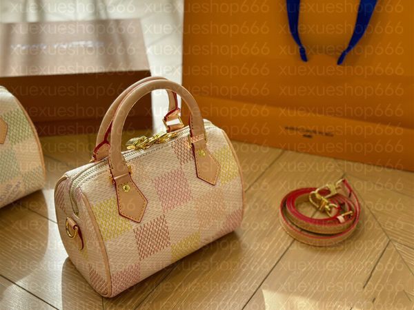 Bolsos de lujo Bolsos de lona pequeños para mujer Cuadros blancos KEEPALL 20 Bolsos Bolsos de hombro de marca Totes de almacenamiento para parejas Bolsos de hombro Bolsos cruzados para mujer Monederos de bolsillo