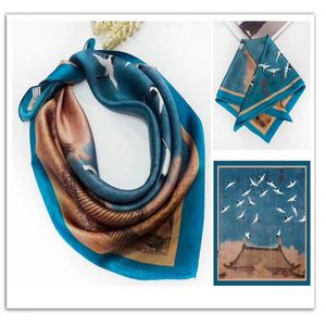 Écharpe bandana de luxe motif cachemire 100% soie mode étole tendance qualité supérieure style Vintage élégant carré tête/cou écharpe 60 couleurs