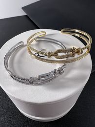 Bracelet de luxe Bracelets Force Marque Designer Sterling Argent Cheval Chaussures Seau Ceinture Double Couche Manchette Bracelet Pour Femmes Bijoux Avec Boîte