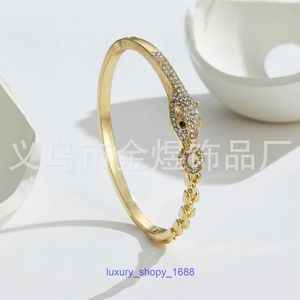 Braceuse de concepteur de luxe Bracelet Man Bracelet CAR de haute qualité Alliage minimaliste minimaliste pour les femmes avec une incrustation en diamant en forme de serpent et une plaque d'or ont une boîte d'origine